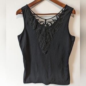 Suzy Shier Embroidered Lace V-Neck Cami